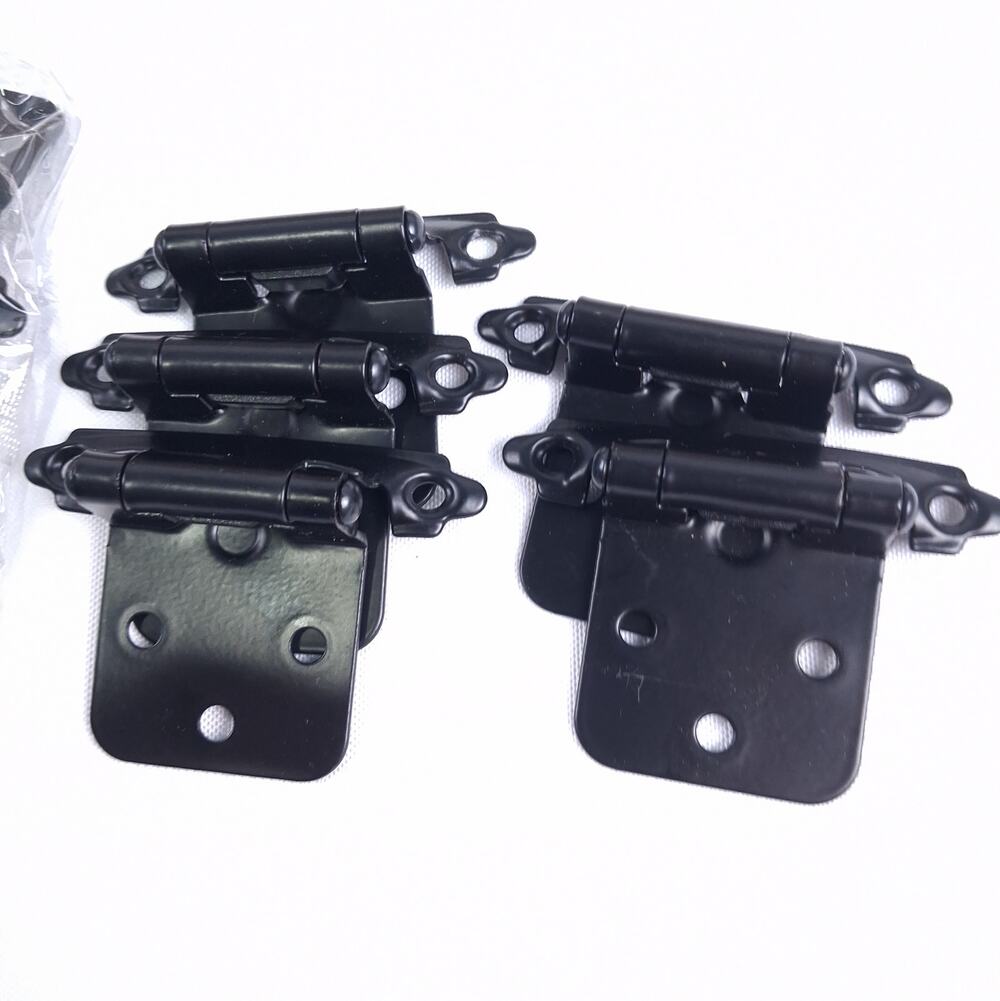 JQK 1/2 Inch Overlay Cabinet Door Hinges 20-Pack Matte Black CH200-BK-P20